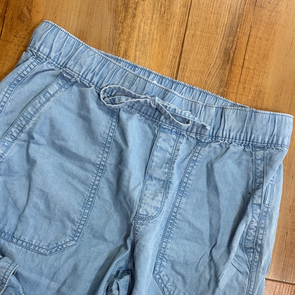 Gap blue chambray denim pull on cargo pants size small - Picture 5 of 7